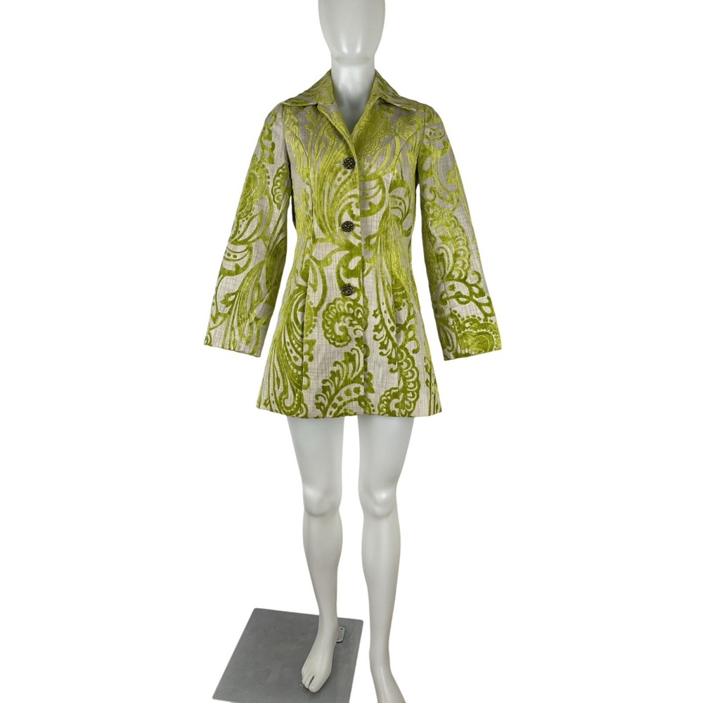 VTG 3 Sisters Coat Mod Retro Avacado Green SZ XS